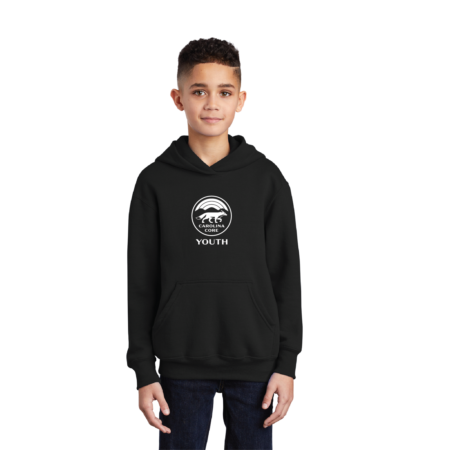 Youth Black Unisex Pullover Hoodie